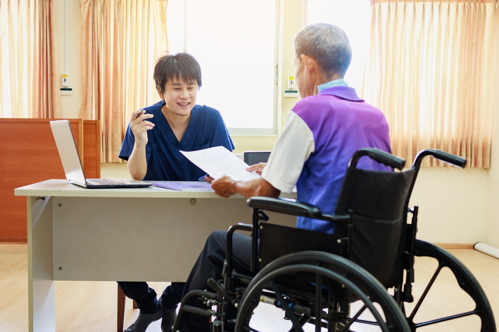 Disabled man can return to work again. The company which job hiring employing disable people