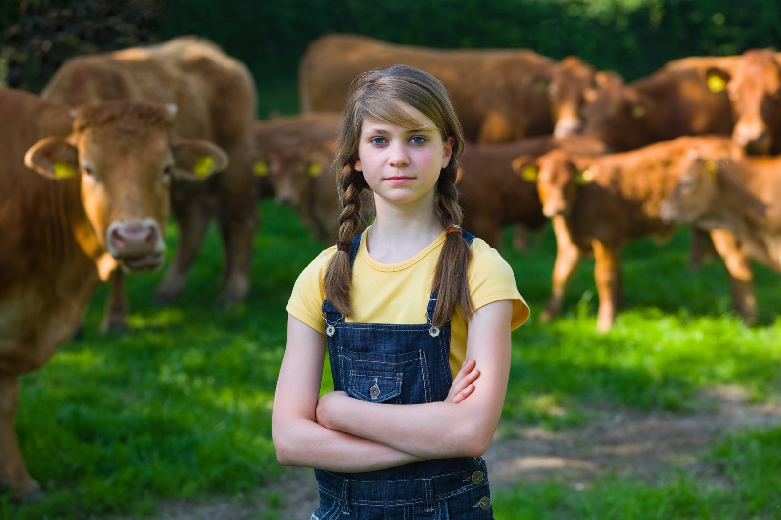 Portrait of a girl on a farm